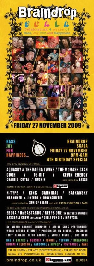Dr BASTARDO - BRAINDROP 4th Birthday (Scala) 27th November 09'