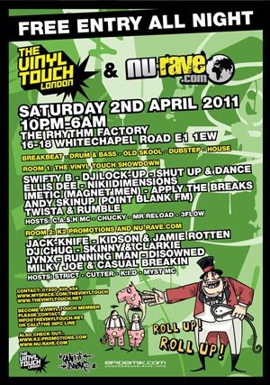 IMETIC - THE VINYL TOUCH / NU RAVE / GRAFFITI BREAKZ (FREE EVENT) 2nd April 2011